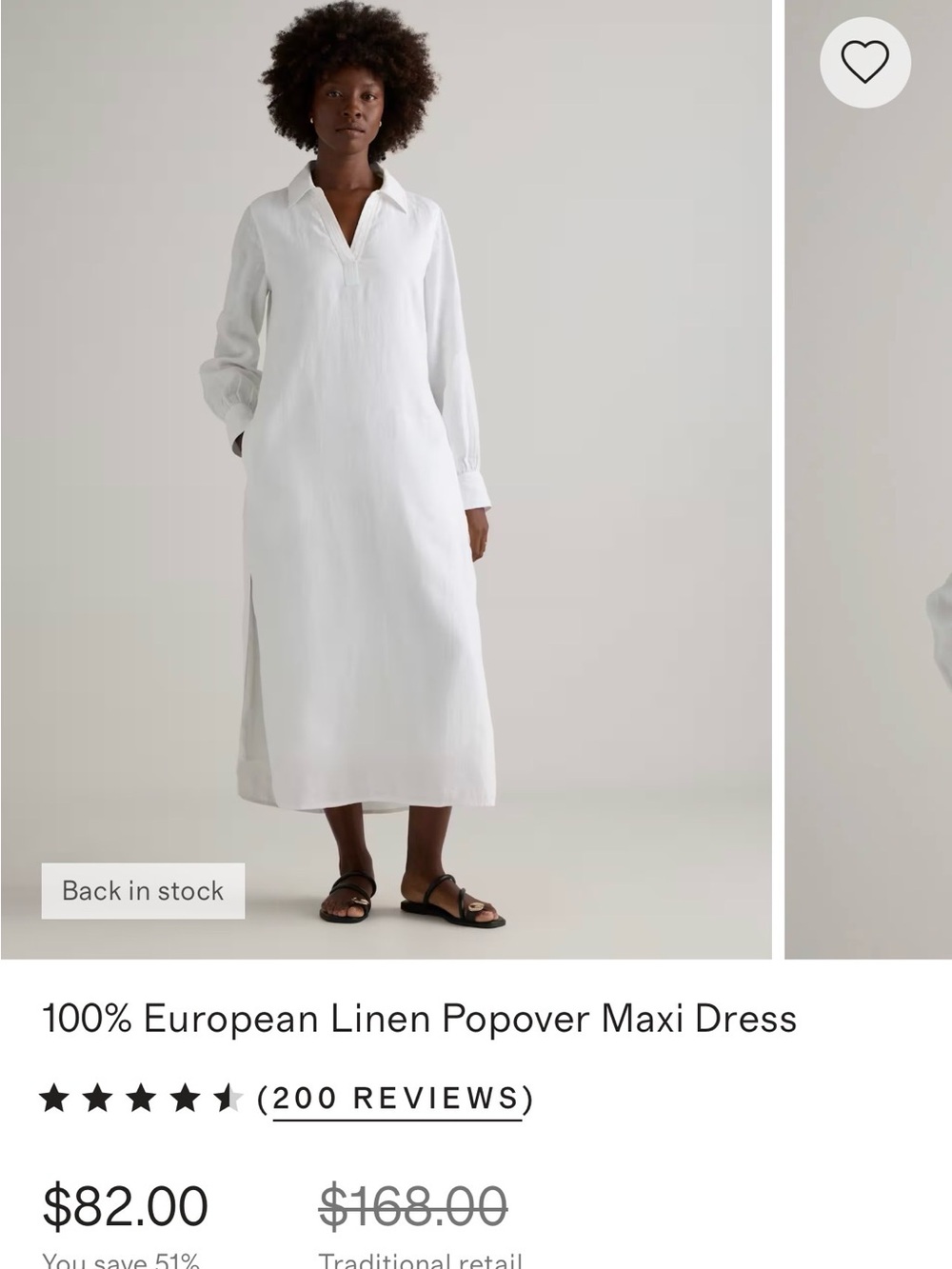 Quince White Long Sleeve Maxi Shirt Dress